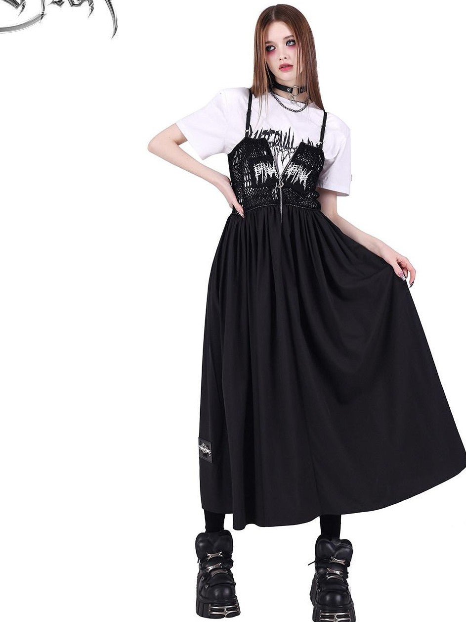 PINKSPINK Black White Logo Print Retro Shoulder Pad Loose Women's Short Sleeve T-shirts