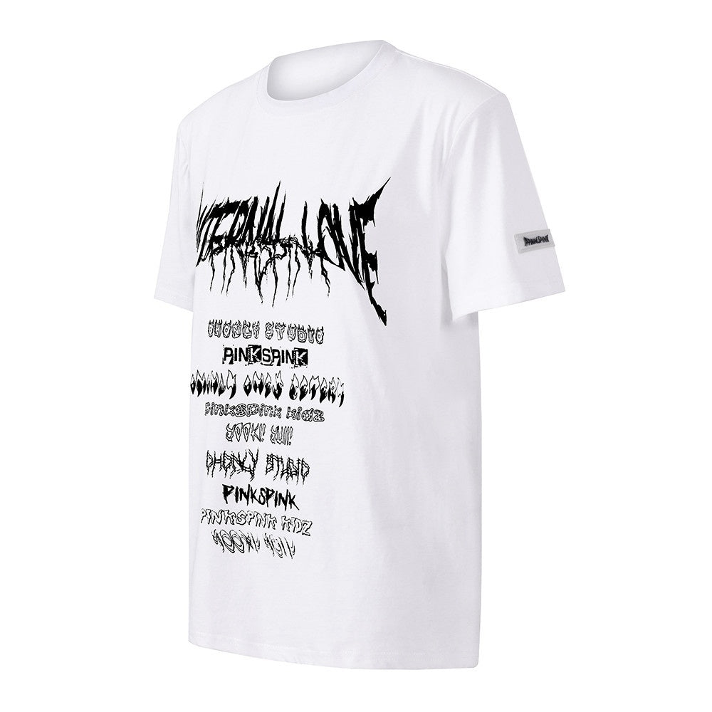 PINKSPINK_Black_White_Logo_Print_Shoulder_Pad_Rock_Retro_Women's_Short_Sleeve_T-shirts_716567352635_MISSTT