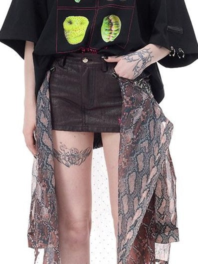 PINKSPINK Botanical Punk Poster Print Cartoon Graphic Women's Cotton Oversized T-shirts
