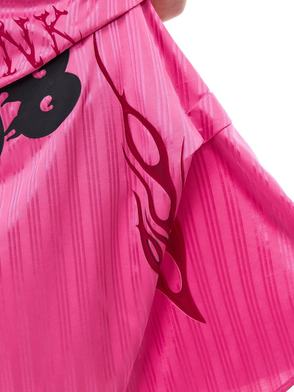 PINKSPINK Bubblegum Pink Sculpted Cut Letter Print Women's Cotton Slip Midi Dresses