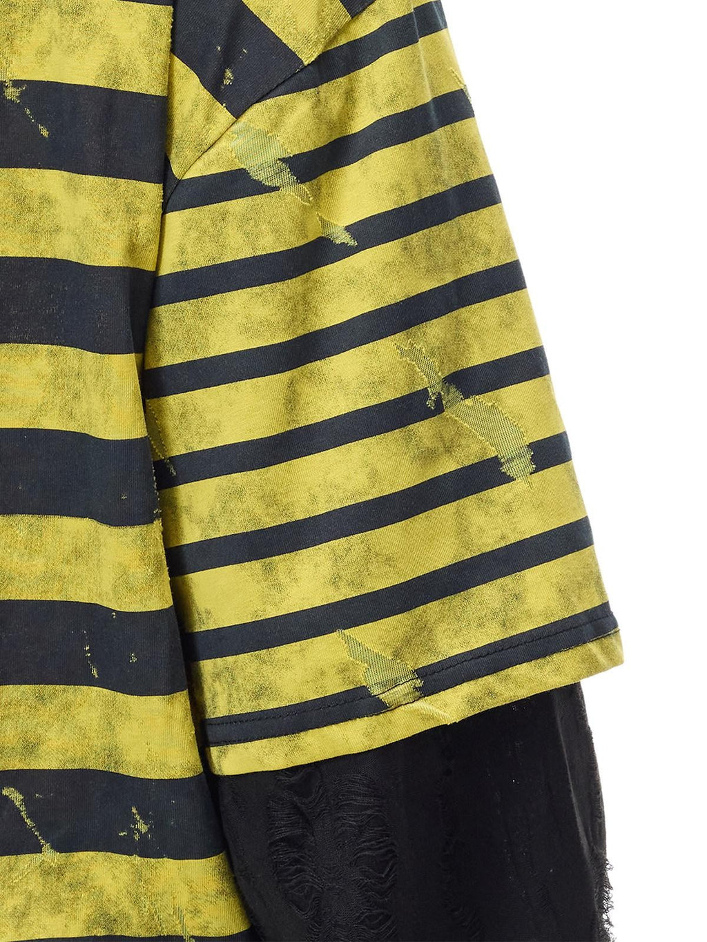 PINKSPINK Burnout Cutout Striped Patchwork Punk Raglan Women's Cotton Long Sleeve T-shirts