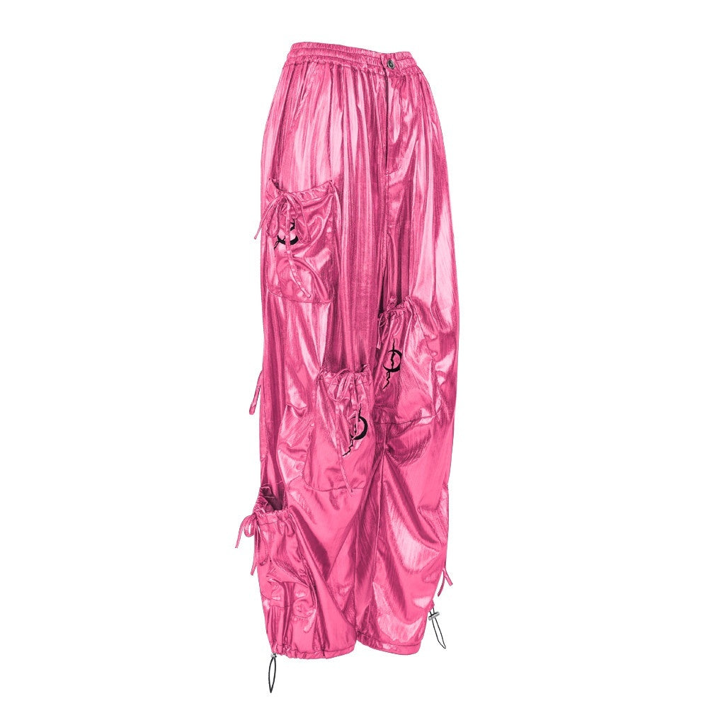 PINKSPINK_Butterfly_Bow_Embroidered_Pocket_Straight_Leg_Women's_Cotton_Cargo_Pants_723194001931_MISSTT