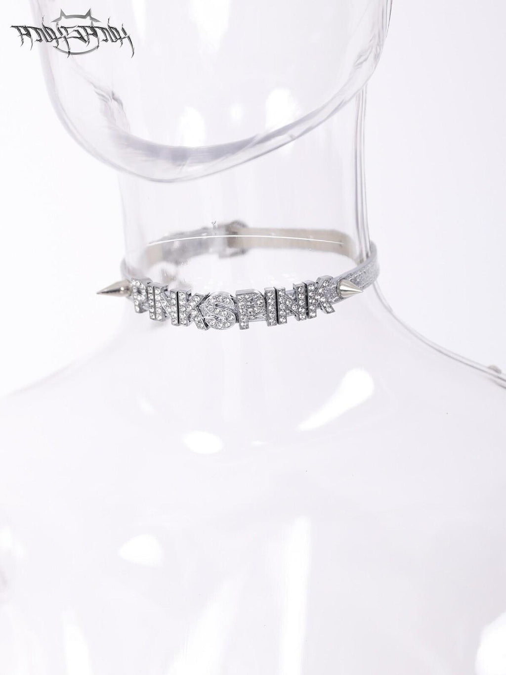 PINKSPINK Butterfly Effect Studded Rhinestone Women's Black Silver Pink Chokers