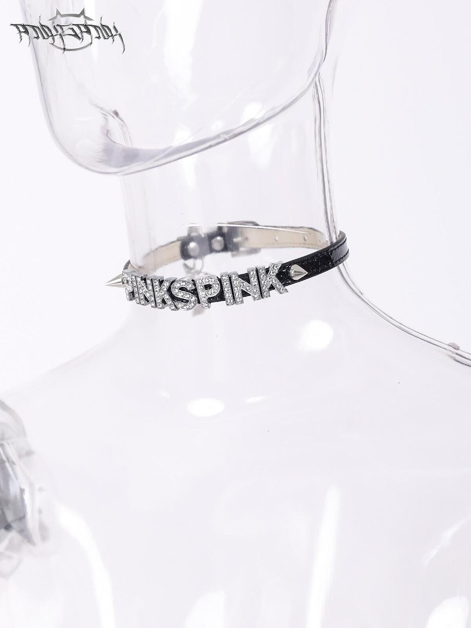 PINKSPINK Butterfly Effect Studded Rhinestone Women's Black Silver Pink Chokers