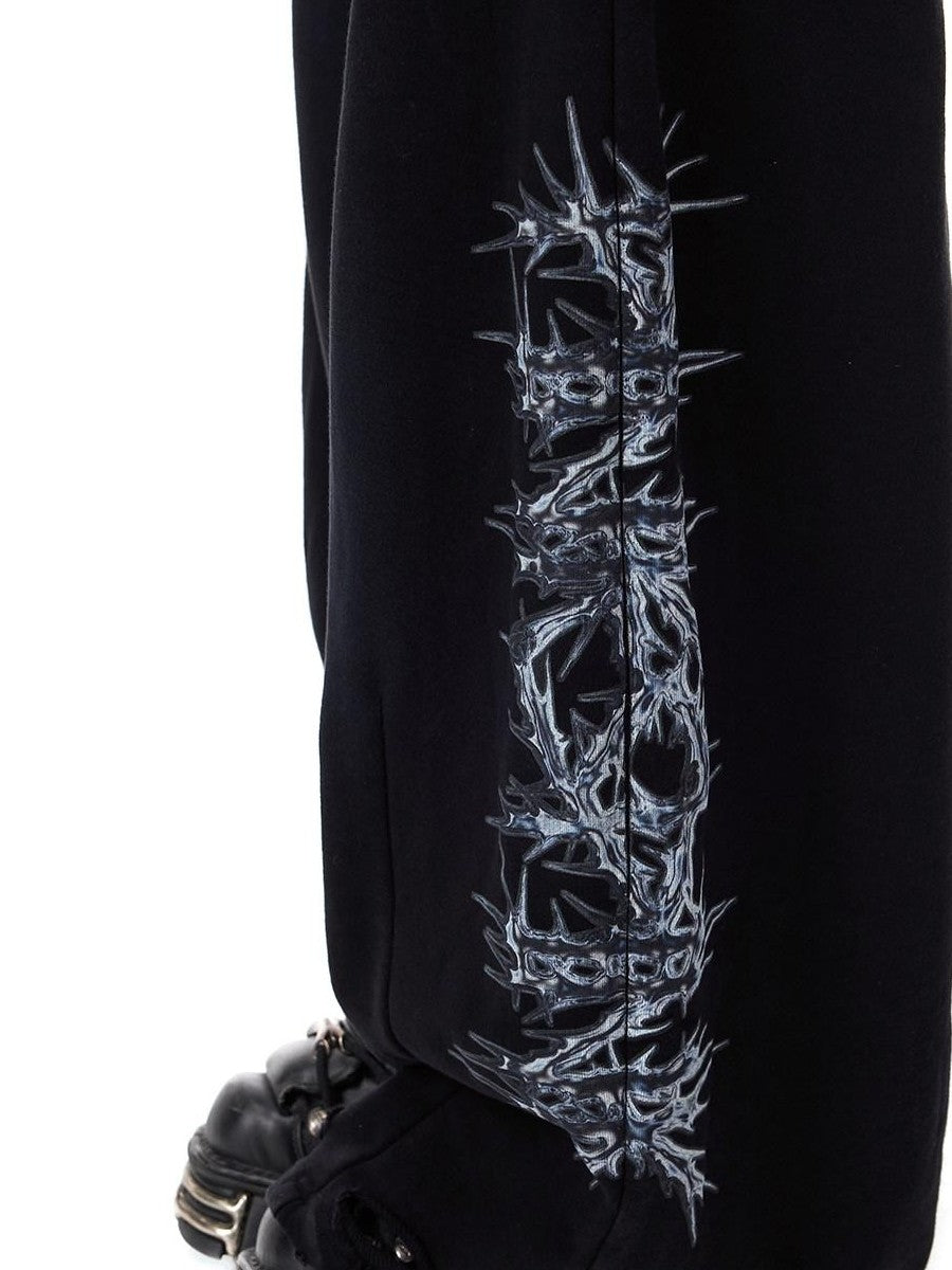 PINKSPINK Camouflage Rhinestone Studded Cat Paw Women's Cotton Sweatpants