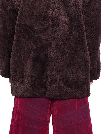 PINKSPINK Caramel 2 Button Boxy High Collar Women's Suede Fleece Jackets