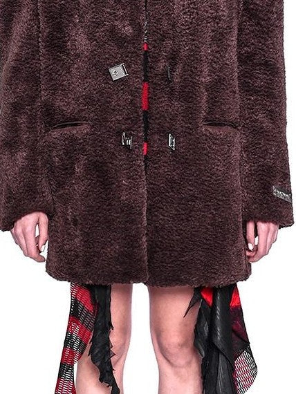 PINKSPINK Caramel 2 Button Boxy High Collar Women's Suede Fleece Jackets