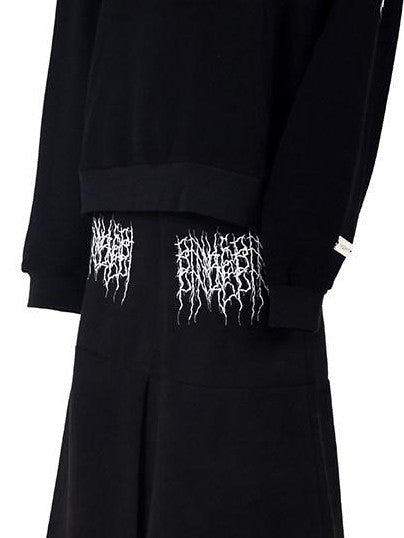 PINKSPINK Caramel Electric Thorn Embroidery A Line Zipper Women's Suede Maxi Skirts