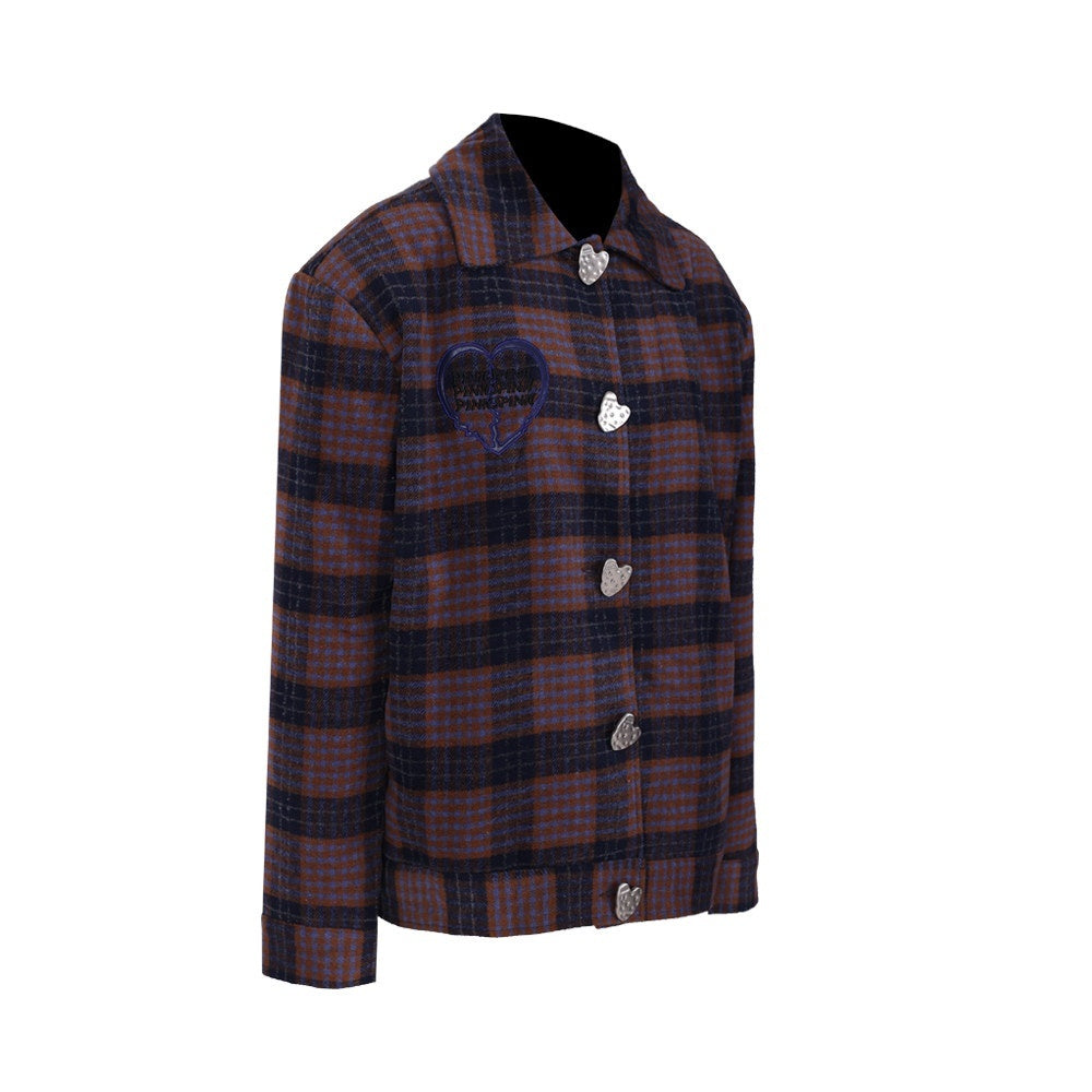 PINKSPINK_Caramel_Plaid_Heart_Concept_Polo_Collar_Women's_Tweed_Blazer_Skirt_Suits_742451644522_MISSTT