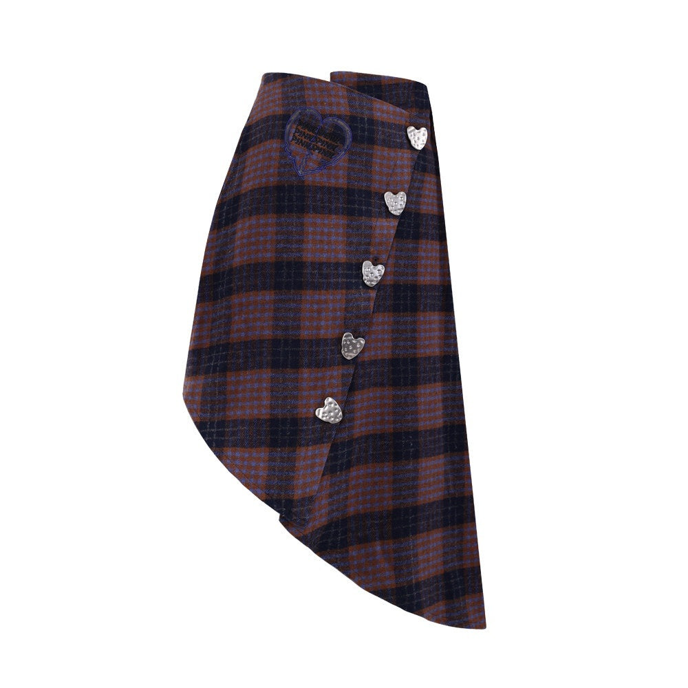 PINKSPINK_Caramel_Plaid_Heart_Concept_Polo_Collar_Women's_Tweed_Blazer_Skirt_Suits_742451644522_MISSTT