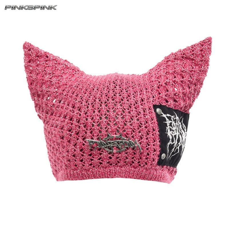 PINKSPINK_Cat_Ear_Cutout_Devil_Letter_Knitted_Women's_Yarn_Knit_Beanies_966982499600_MISSTT