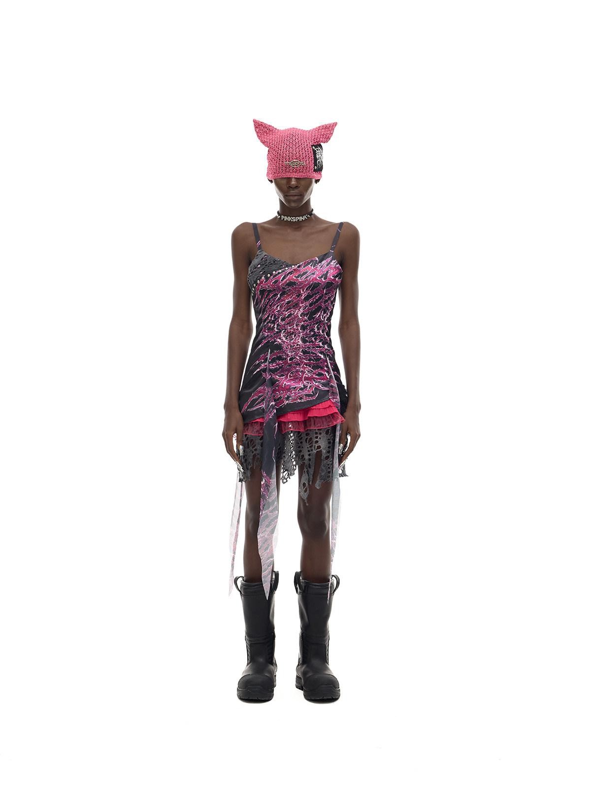 PINKSPINK Cat Ear Cutout Devil Letter Knitted Women's Yarn Knit Beanies