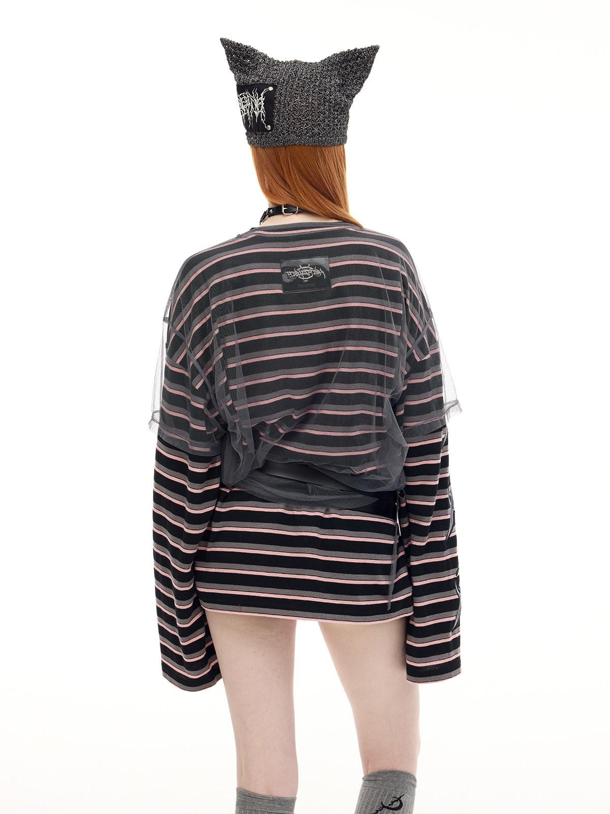 PINKSPINK Cat Ear Cutout Devil Letter Knitted Women's Yarn Knit Beanies
