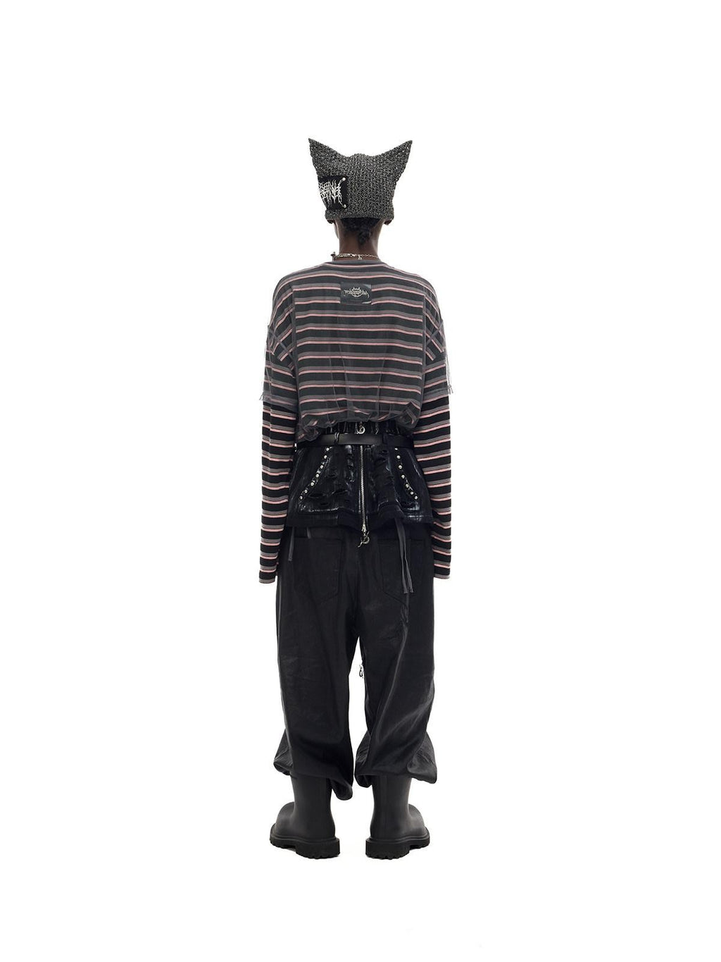 PINKSPINK Cat Ear Cutout Devil Letter Knitted Women's Yarn Knit Beanies