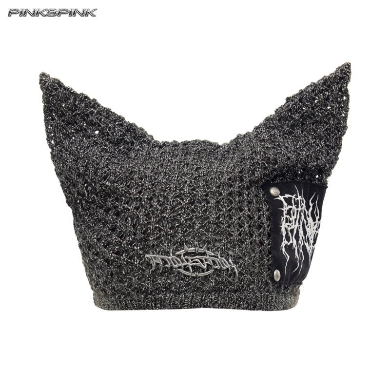 PINKSPINK_Cat_Ear_Eyelet_Lettering_Knitted_Mini_Devil_Women's_Yarn_Knit_Beanies_966982499600_MISSTT