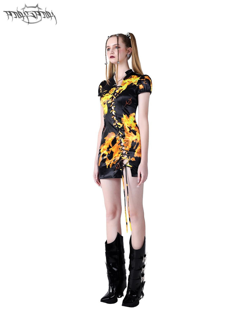 PINKSPINK Cat Ear Flame Buckle Strap Shoe Cover Women's Black Leg Warmers