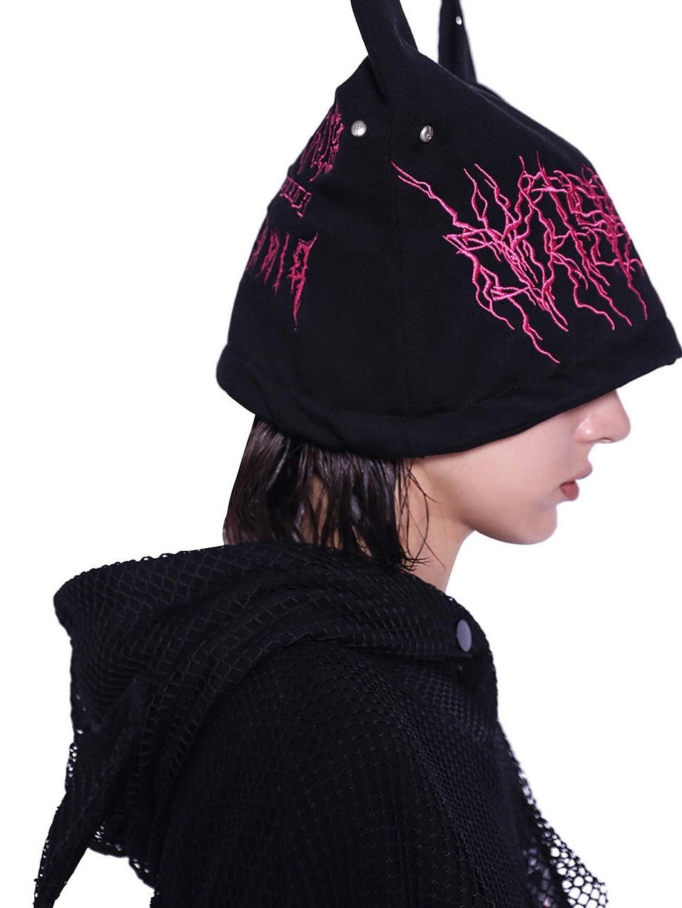 PINKSPINK Cat Ear Heavy Letter Embroidered Women's Cotton Knit Beanies