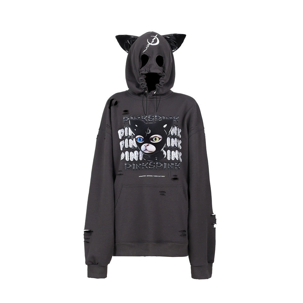 PINKSPINK_Cat_Ear_Hood_German_Cat_Print_Distressed_Women's_Cotton_Hoodies_753842390818_MISSTT
