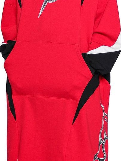 PINKSPINK Cat Ear Hooded Racing Stripe Patchwork Letter Print Long Women's Sweatshirts