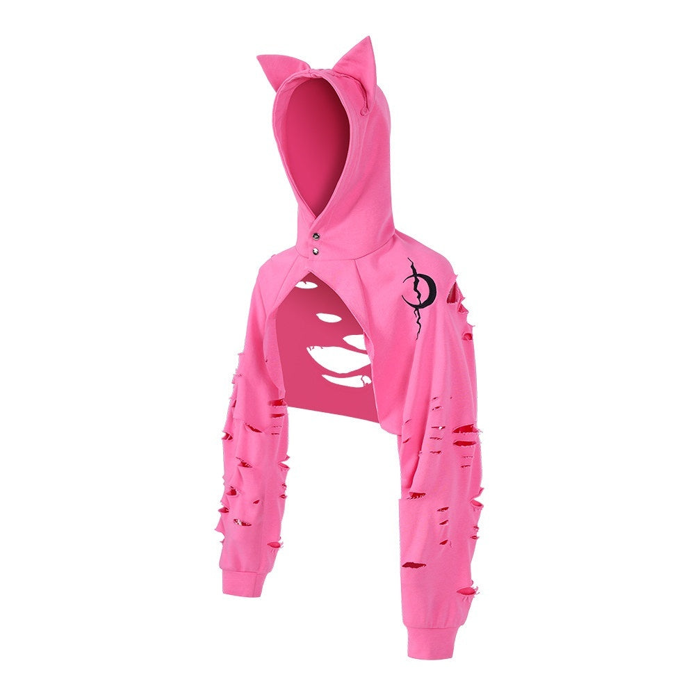 PINKSPINK_Cat_Ear_Sphinx_3d_Hood_Embroidered_Hand_Distressed_Women's_Cropped_Hoodies_716565728979_MISSTT