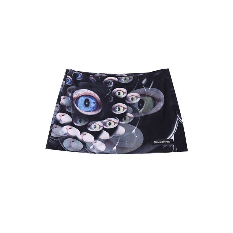 PINKSPINK_Cat_Eye_Shimmer_Digital_Print_A_Line_Women's_Polyester_Mini_Skirts_800675247235_MISSTT