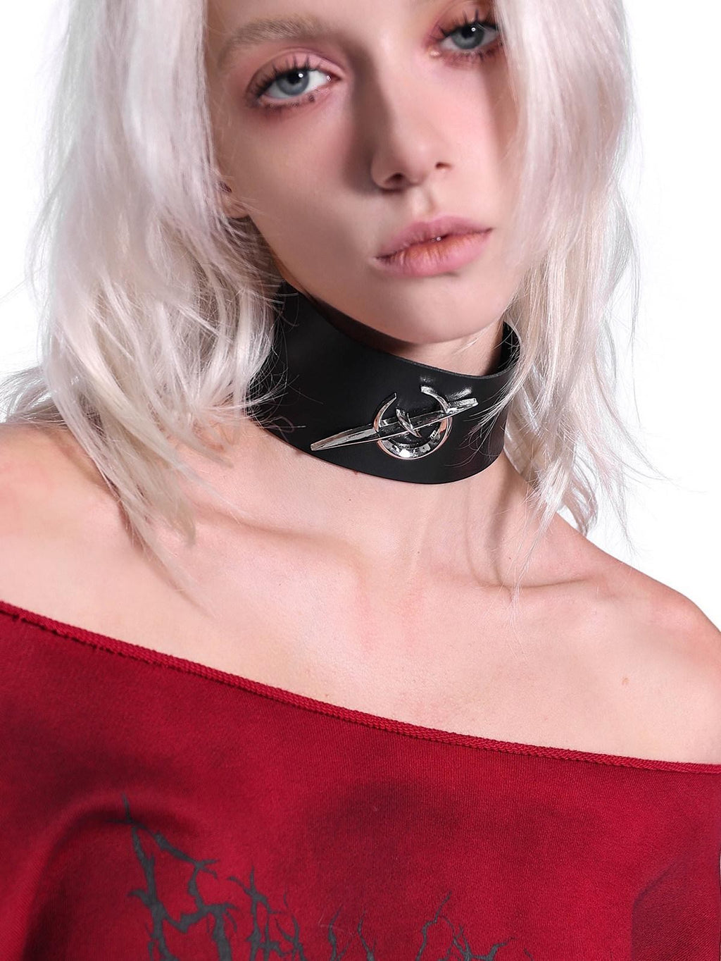PINKSPINK Celestial Star Moon Punk Rock Multi Layer Alloy Pendant Women's Leather Chokers