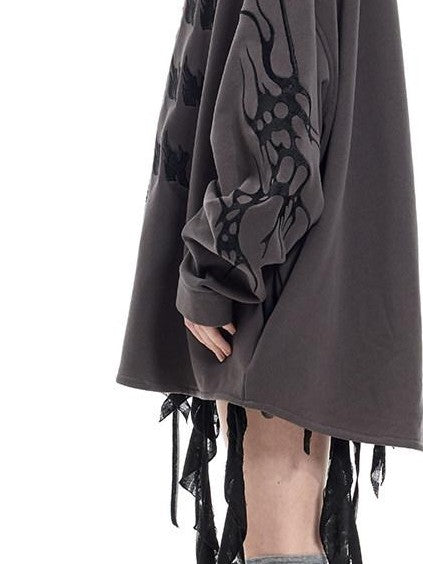 PINKSPINK Colorblock Patchwork Embroidered Hooded Women's Cotton Tunic Blouses