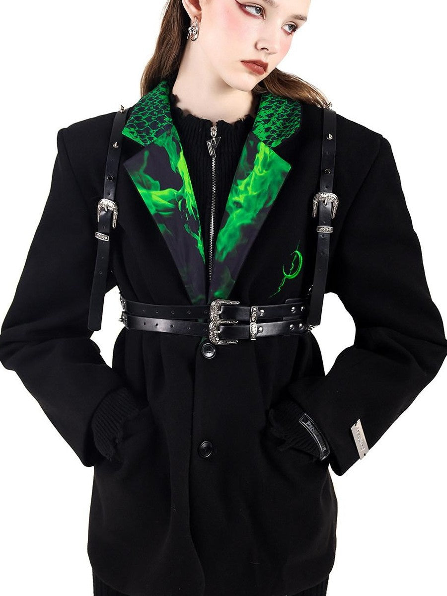 PINKSPINK Colorblock Reversible Oversized Single Breasted Straight Women's Blazers