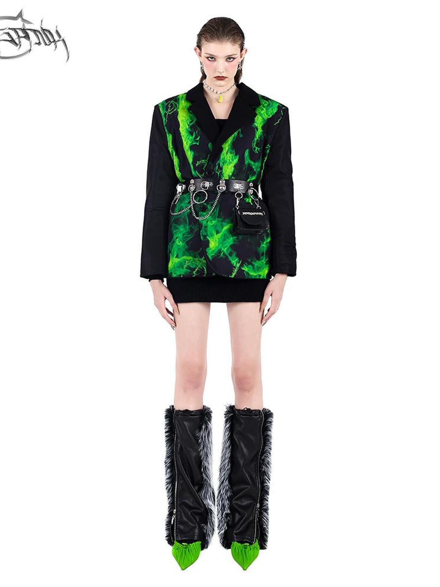 PINKSPINK Colorblock Reversible Oversized Single Breasted Straight Women's Blazers
