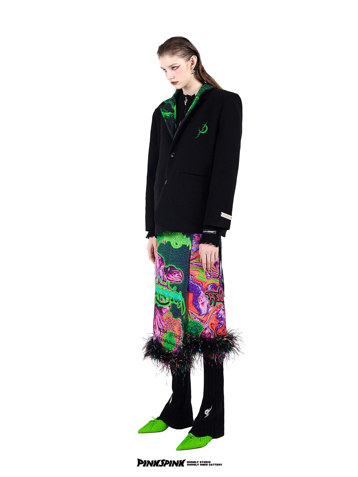 PINKSPINK Colorblock Reversible Oversized Straight Single Breasted Women's Blazers