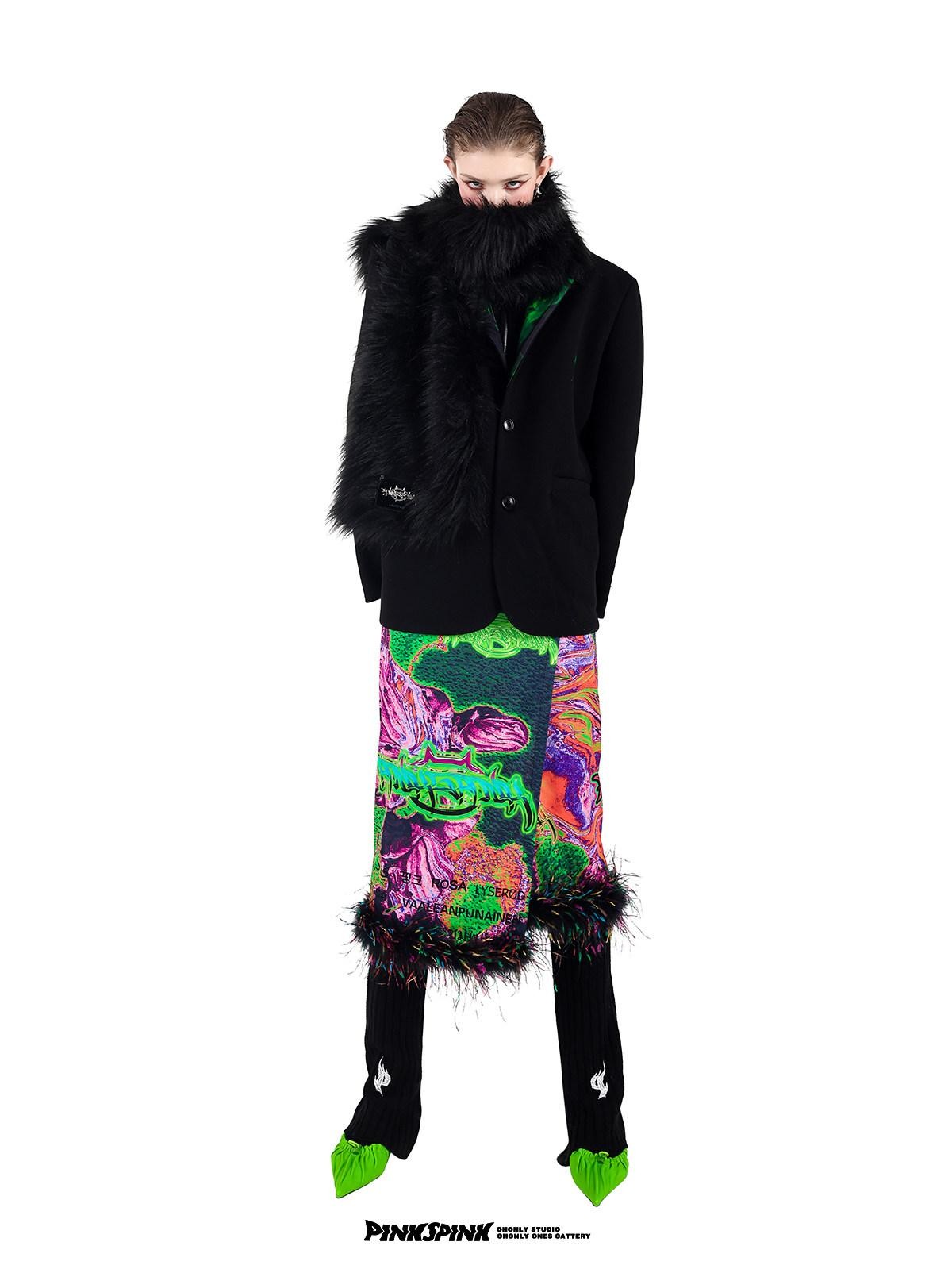PINKSPINK Colorblock Reversible Oversized Straight Single Breasted Women's Blazers