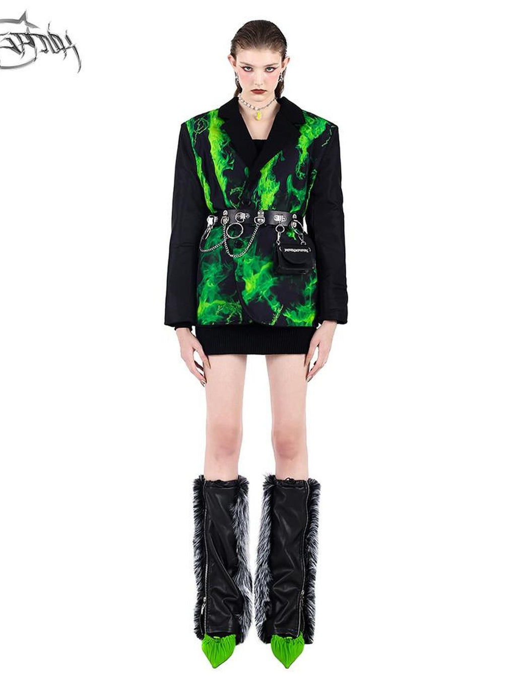 PINKSPINK Colorblock Reversible Oversized Straight Single Breasted Women's Blazers