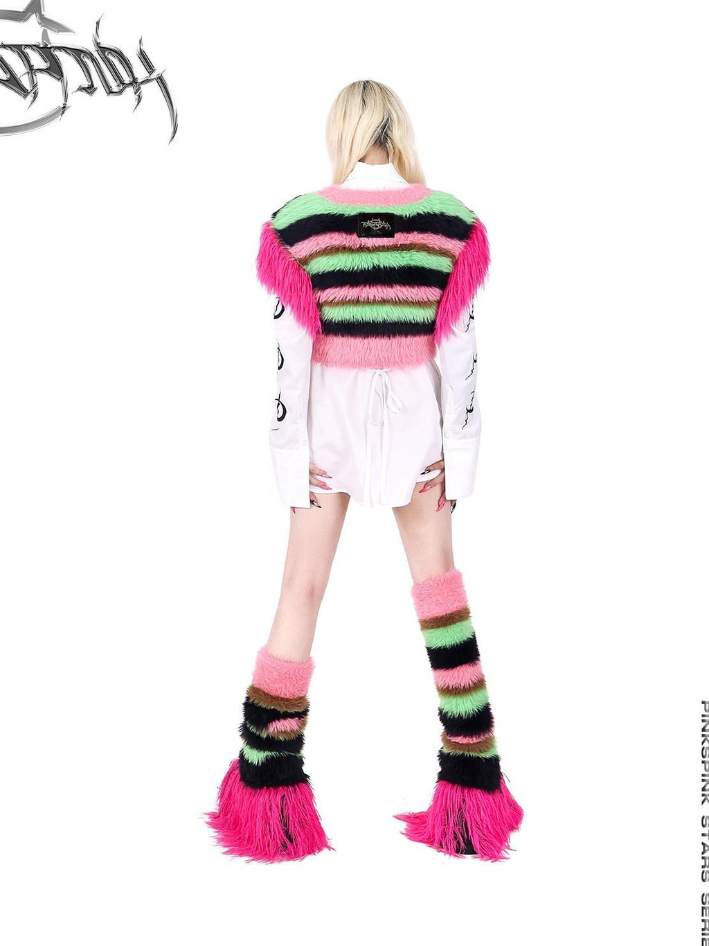 PINKSPINK Colorblock Striped Knitted V-neck Women's Cotton Short Vests