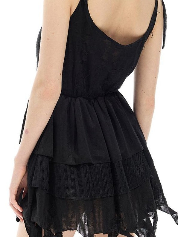PINKSPINK Convertible Asymmetric Embroidered A Line Women's Polyester Slip Mini Dresses