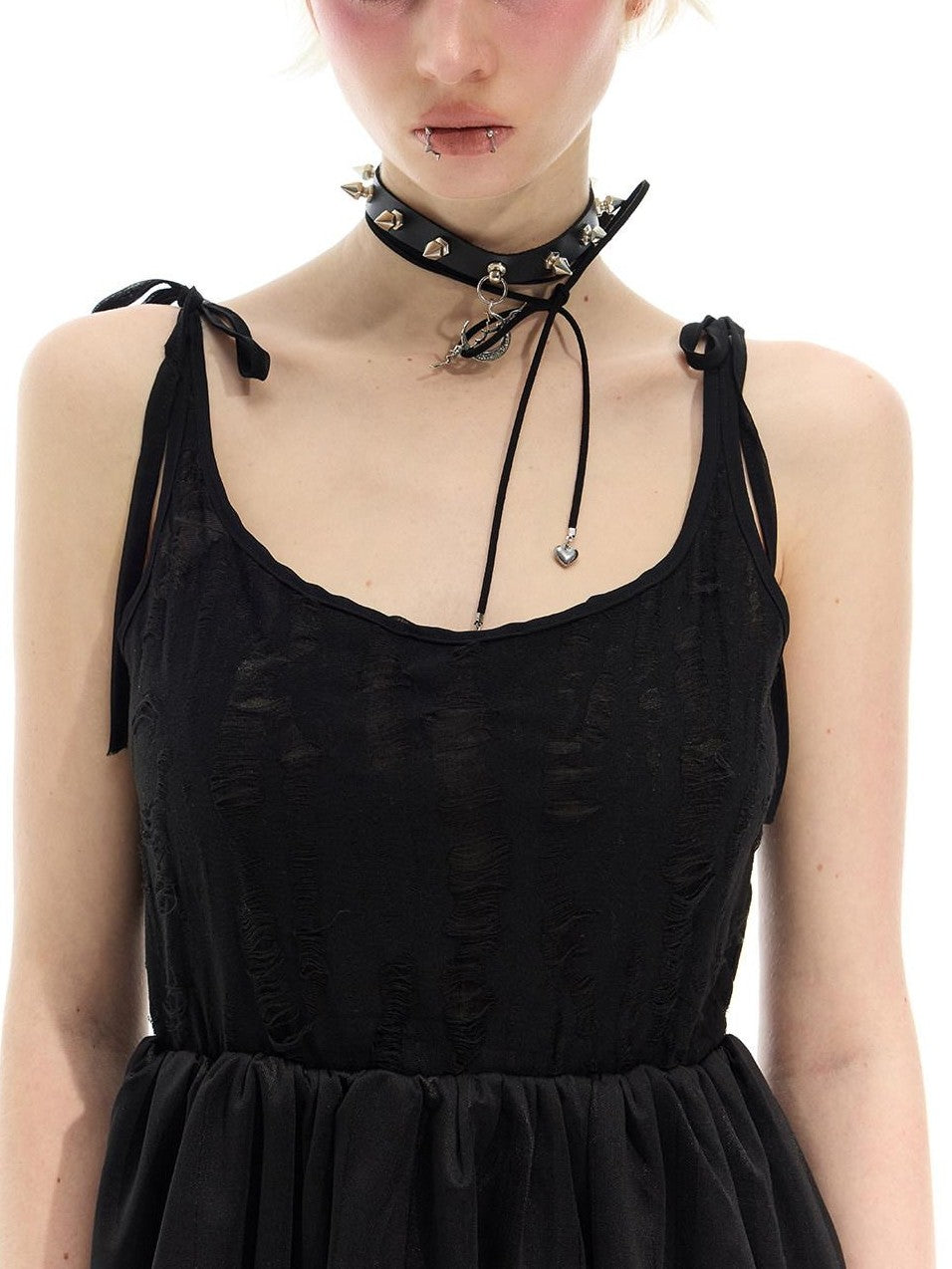 PINKSPINK Convertible Asymmetric Embroidered A Line Women's Polyester Slip Mini Dresses