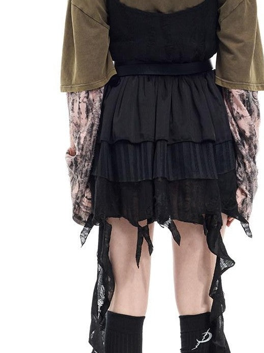 PINKSPINK Convertible Asymmetric Embroidered A Line Women's Polyester Slip Mini Dresses