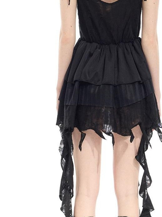 PINKSPINK Convertible Asymmetric Embroidered A Line Women's Polyester Slip Mini Dresses