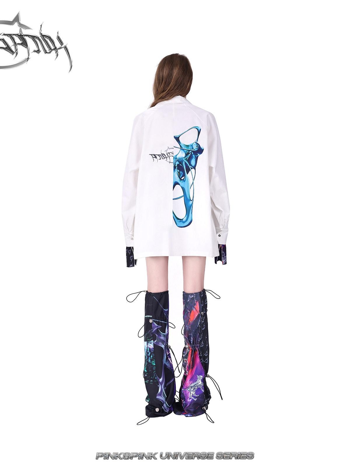 PINKSPINK Cosmic Impact Asymmetric Patchwork Convertible Y2k Women's Leg Warmers