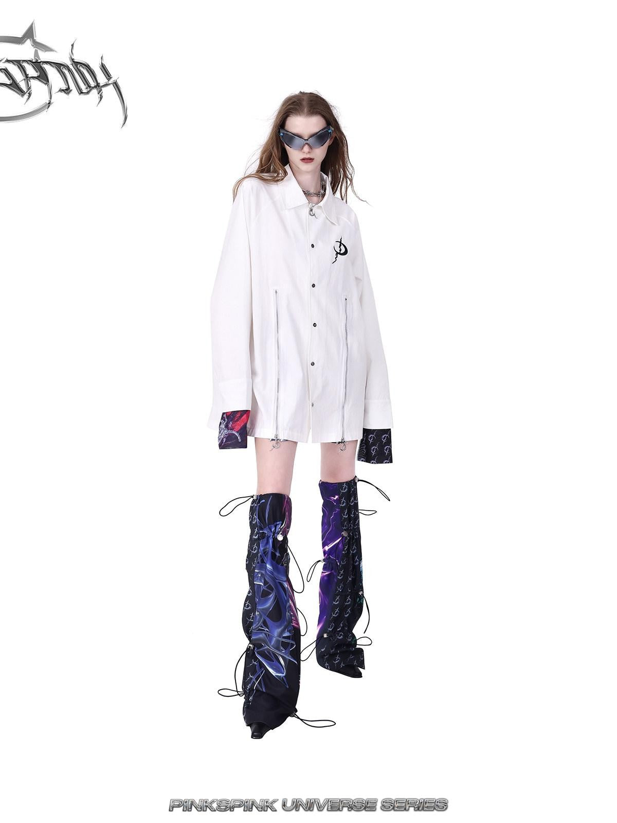 PINKSPINK Cosmic Impact Asymmetric Patchwork Convertible Y2k Women's Leg Warmers