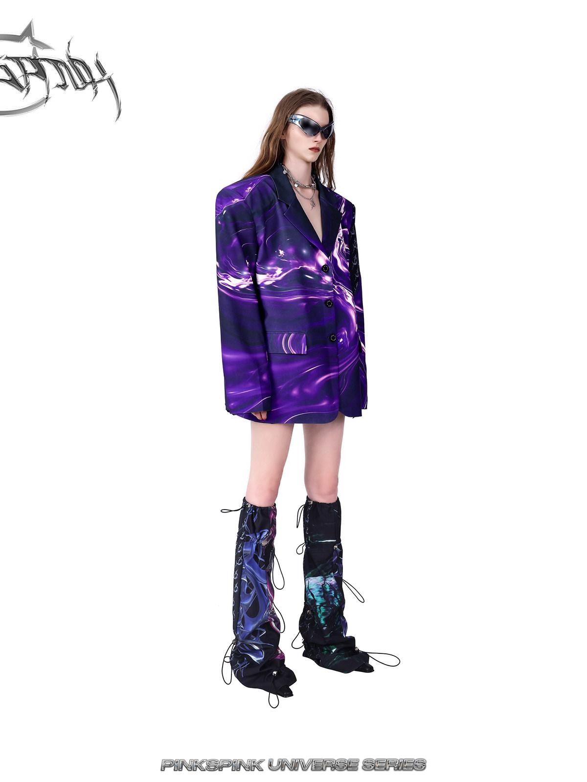 PINKSPINK Cosmic Impact Asymmetric Patchwork Convertible Y2k Women's Leg Warmers