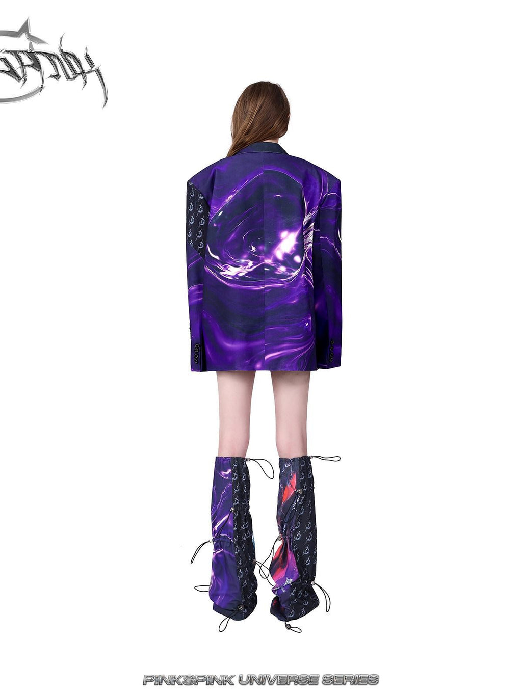 PINKSPINK Cosmic Impact Asymmetric Patchwork Convertible Y2k Women's Leg Warmers