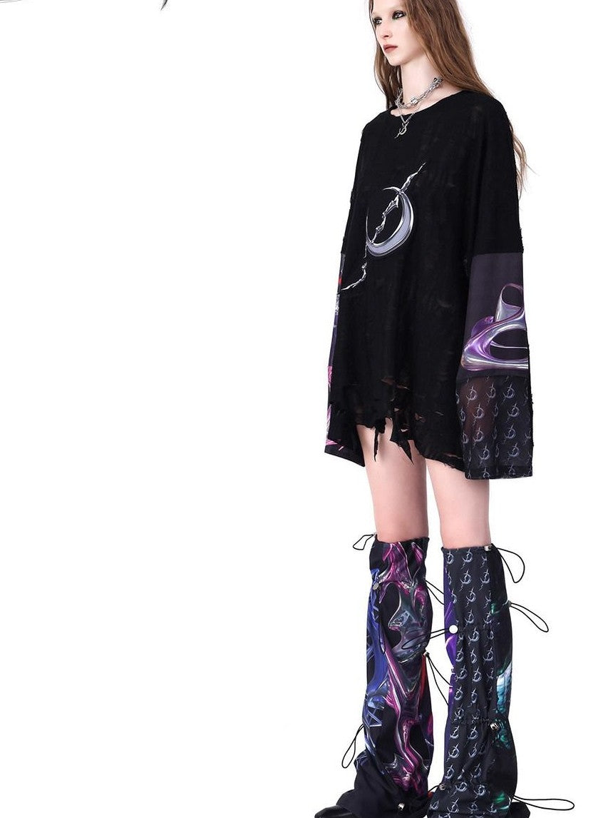PINKSPINK Cosmic Impact Irregular Patchwork 360 Degree Wearable Women's Leg Warmers