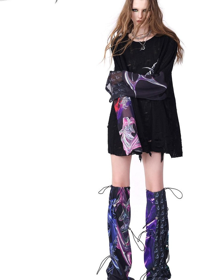 PINKSPINK Cosmic Impact Irregular Patchwork 360 Degree Wearable Women's Leg Warmers