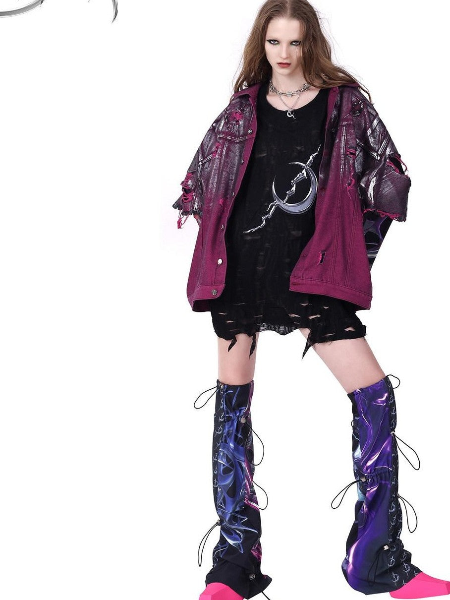 PINKSPINK Cosmic Impact Irregular Patchwork 360 Degree Wearable Women's Leg Warmers