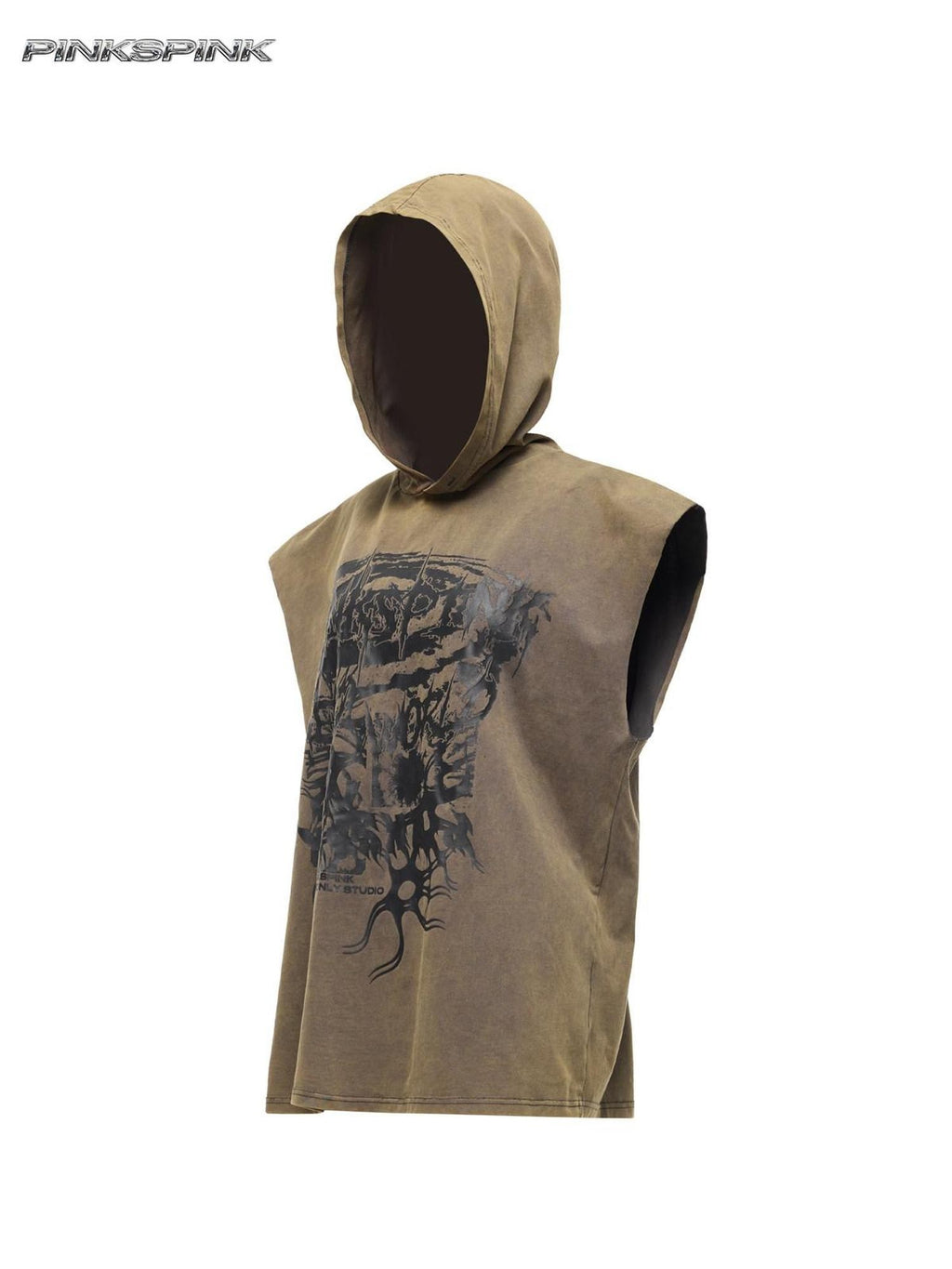 PINKSPINK Cosmic Vortex Print Wasteland Streetwear Sleeveless Women's Hoodies
