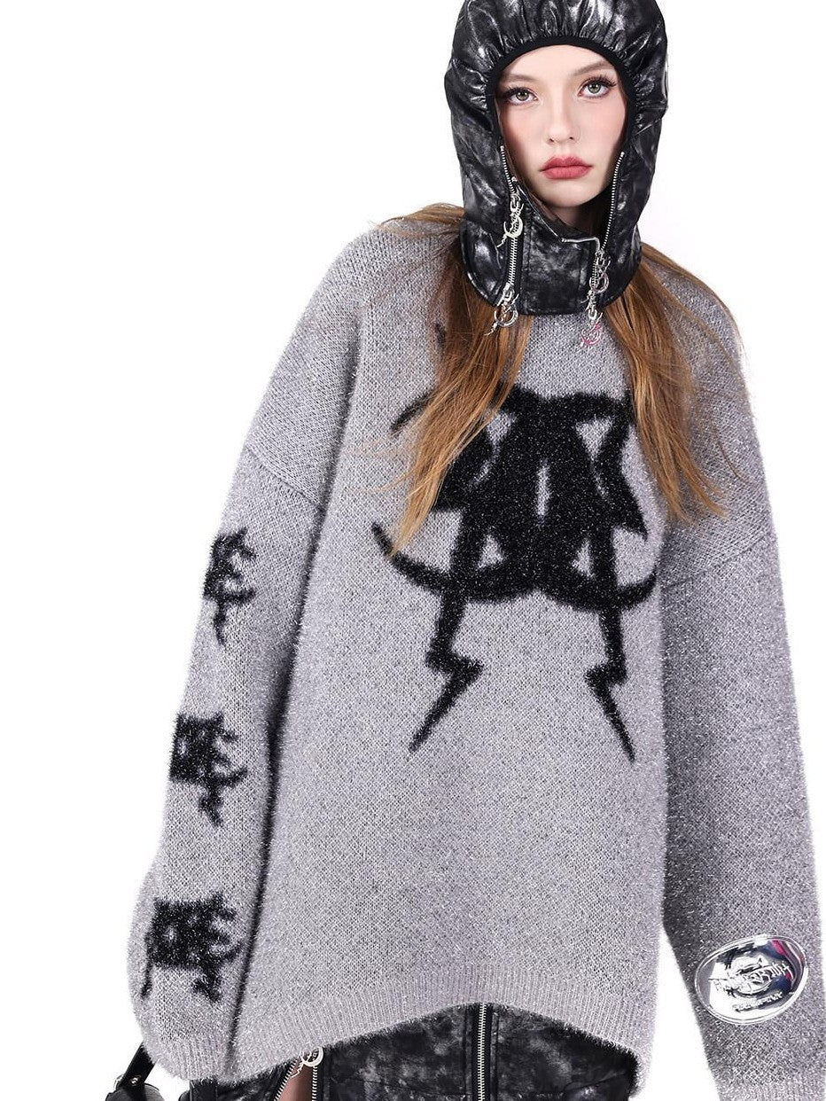 PINKSPINK Cozy Thick Knit Moon Crystal Women's Acrylic Blend Pullover Sweaters