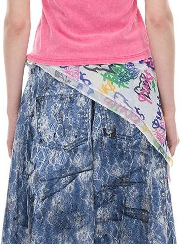 PINKSPINK Cropped Metal Logo Washed Text Print Slim Fit Women's Mesh Tank Tops