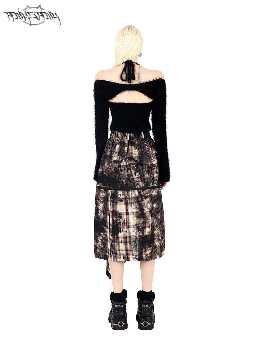 PINKSPINK Cropped Slim Chain Tie Bell Sleeve Two Piece Women's Knit Off-shoulder Sweaters