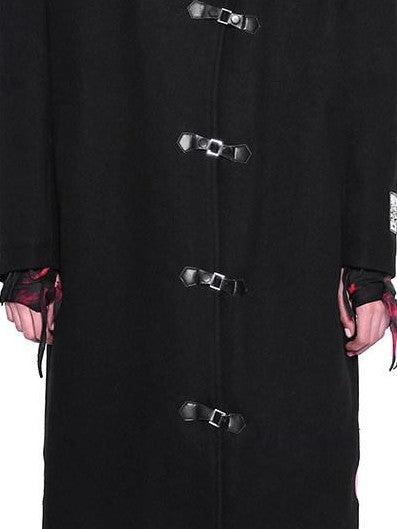PINKSPINK Dark Flame Snake Embroidered Oversized Padded Women's Wool Long Coats