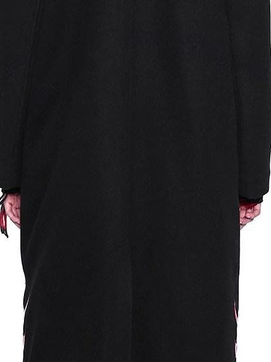 PINKSPINK Dark Flame Snake Embroidered Oversized Padded Women's Wool Long Coats